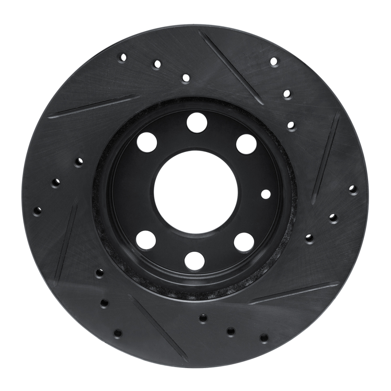 Chevrolet SPARK Brake Rotor (1) - Front Left - R1 Concepts - Drilled & Slotted - Black - `88-`20